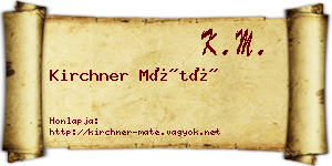 Kirchner Máté névjegykártya